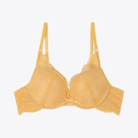 레이스 코르셋 옐로우 브라